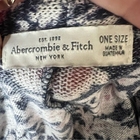Abercrombie & Fitch Open Front Cardigan Sweater Lightweight Knit Floral One Size - Picture 9 of 11